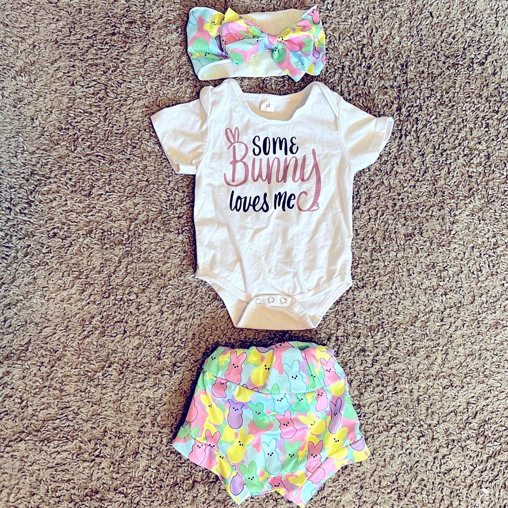 Easter 0-3 Month Baby Girls 3-Piece Set